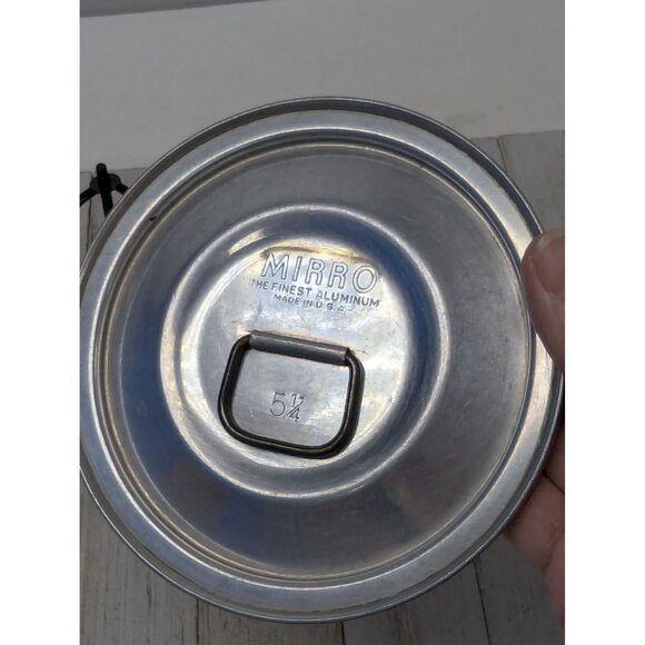 Vintage Aluminum Mirro #1 Safety Ring Pot Cover Round Metal Lid 5 1/4" - Picture 3 of 4